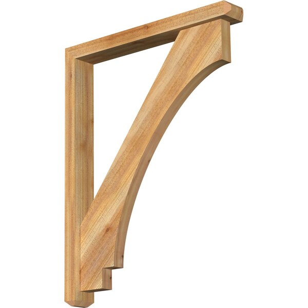 Ekena Millwork Imperial Craftsman Rough Sawn Bracket w/ Offset Brace, Western Red Cedar, 4"W x 30"D x 38"H BKT0402X30X38IMP04RWR - main